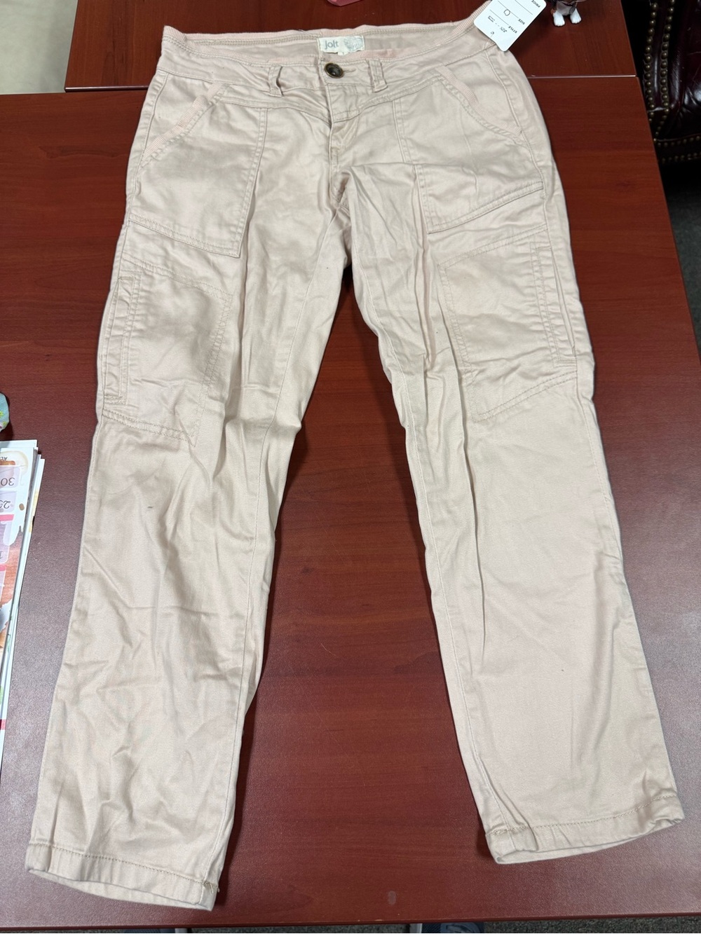 Jolt Light Beige/Rose Cargo Pants with Utility Pockets